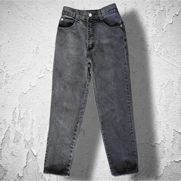 Vintage STEEL JEANS Mom Jeans Black/Gray Moon Wash Acid Wash High